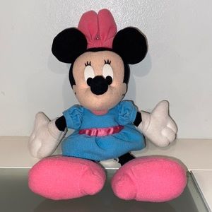 Vintage Minnie Mouse Plush Beanie Disneyland Mattel Bean Bag Stuffed Animal